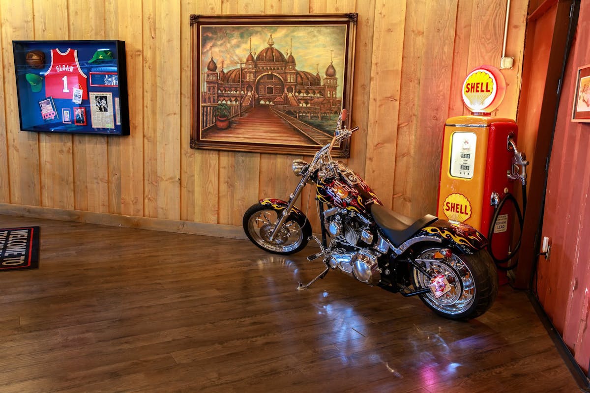 Motorcycle and memorabilia at Hanks Garage Venue